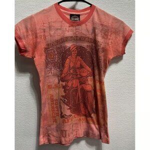 Harley Davidson Wild Fire Vintage Grand Cayman Rhinestones Shirt Size Medium